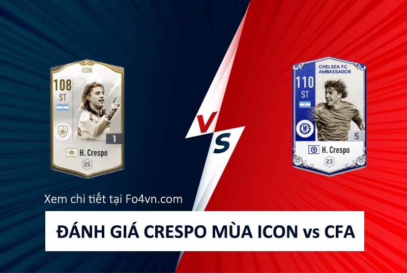 So sánh giữa mùa ICON và CFA của Crespo