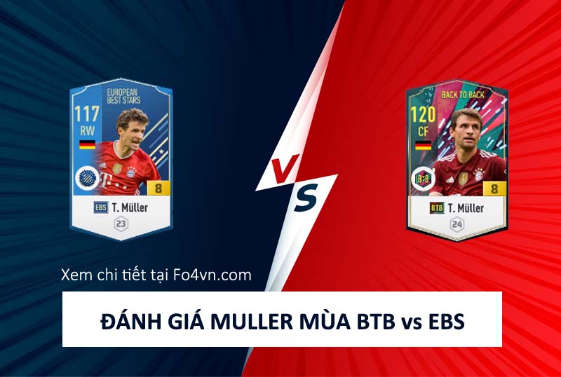 So sánh mùa giải EBS và BTB của Thomas Muller