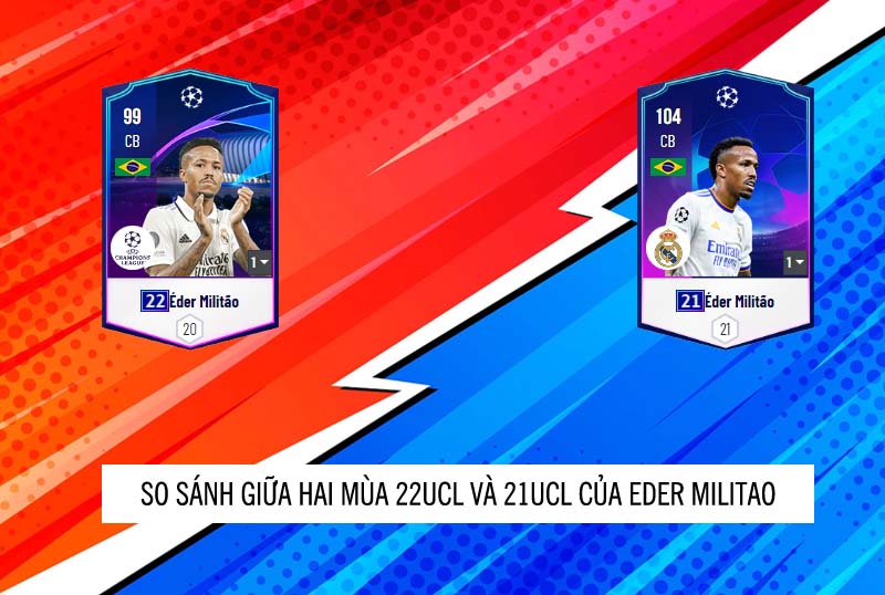 So sánh hai mùa giải 22UCL và 21UCL của Eder Militao