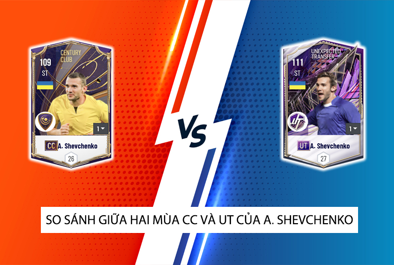 So sánh hai mùa giải CC và UT của Shevchenko trong FC Online