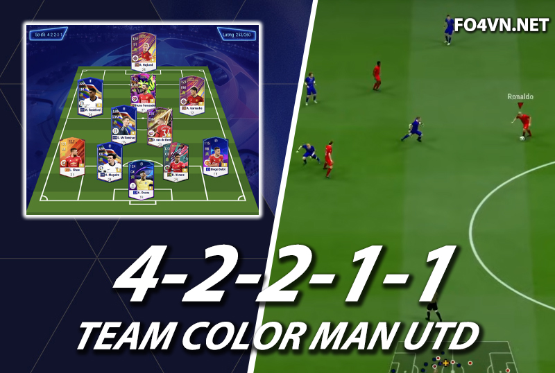 Chiến thuật FC Online : Sơ đồ 42211 với team color Manchester United