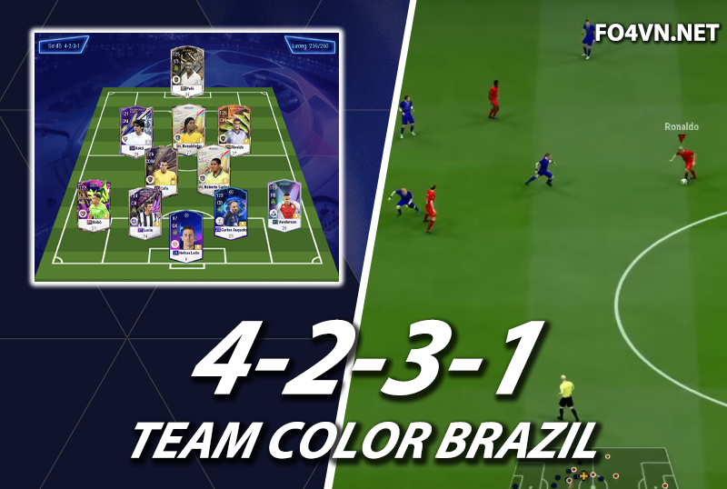 Chiến thuật FC Online : Sơ đồ 4231 với team color Brazil