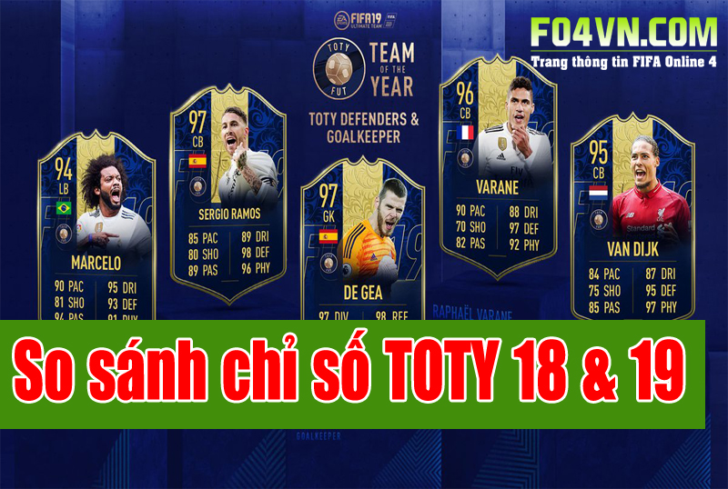 So sánh chỉ số mùa giải TOTY 18 và TOTY 19 của FIFA 19