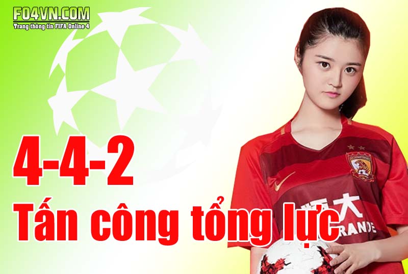 Sơ đồ 4-4-2 : Tấn công tổng lực